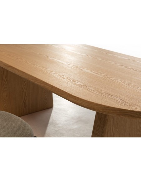 Mesa de comedor Oval BLAIR 220 cm Chapa de Fresno