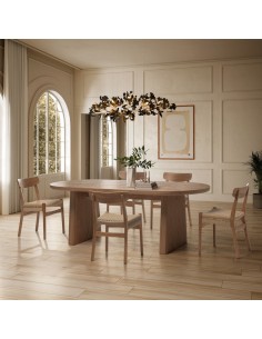 Mesa de Jantar Oval BLAIR 220 cm Folha de Fresno 2