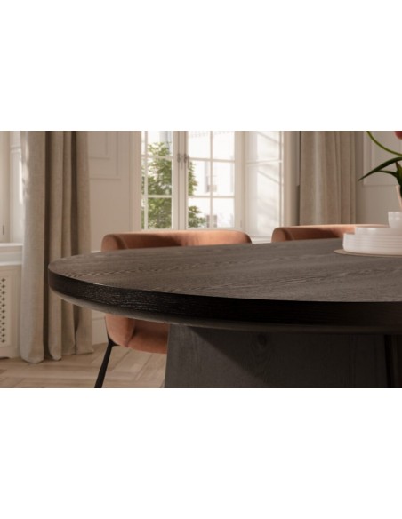 Mesa de Jantar Oval BLAIR 220 x 100 Folha de Fresno preto