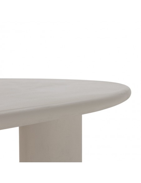 Mesa Oval formas orgánicas DAILA 200 x 100 Crema Efecto Cemento