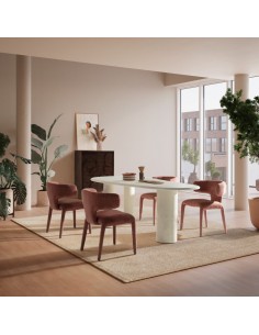 Mesa oval formas orgânicas DAILA, 200 x 100, creme efeito... 2