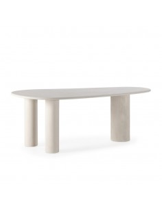 Mesa Oval formas orgánicas DAILA 200 x 100 Crema Efecto...