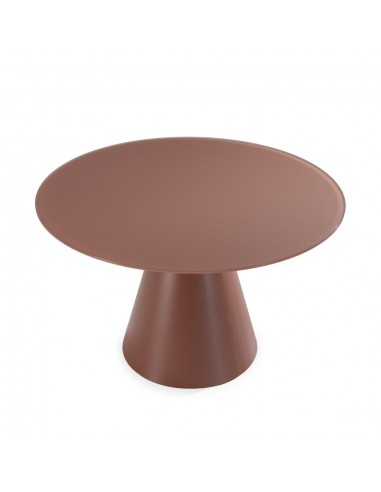 Mesa de cristal redonda 120 VIDA, base metal...