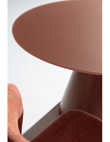 Mesa de cristal redonda 120 VIDA, base metal...