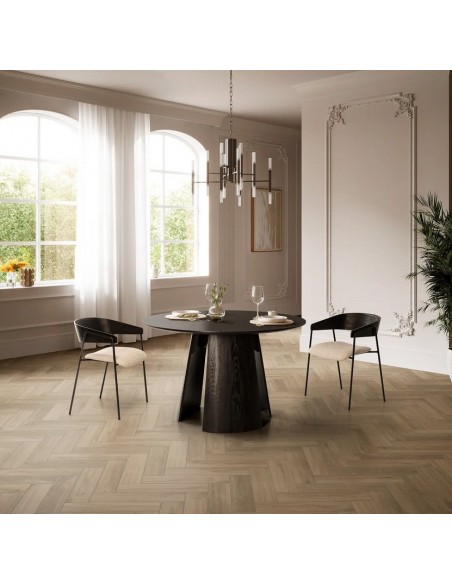 Mesa de diseño redonda 120 ZURI en Madera negra