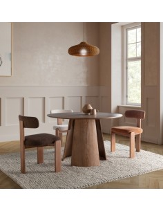 Mesa de jantar redonda ZURI 120 em contraplacado de... 2