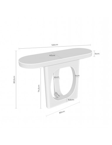 Mesa consola com design escultural, 120 x 40...