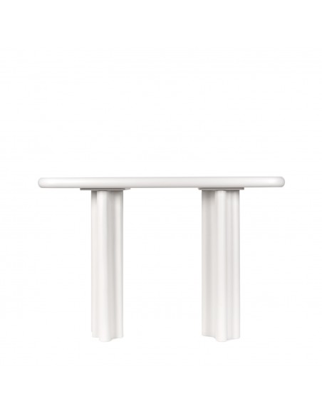 Consola de design orgânico SHEILA 120 x 40 em MDF lacado branco mate
