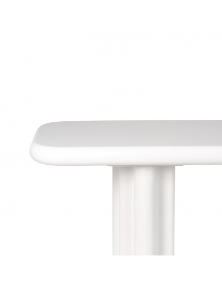 Consola de diseño orgánico 120 x40 SHEILA en MDF Lacado en blanco mate