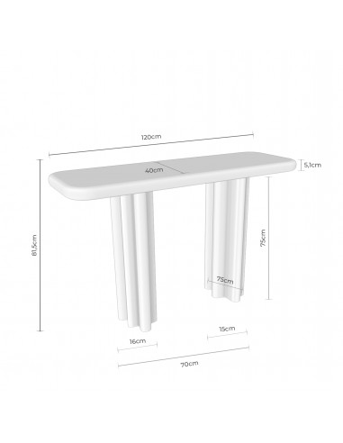 Consola de design orgânico SHEILA 120 x 40 em...