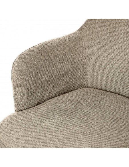Silla con brazos ABIGAIL, tejido STREET y patas acero beige