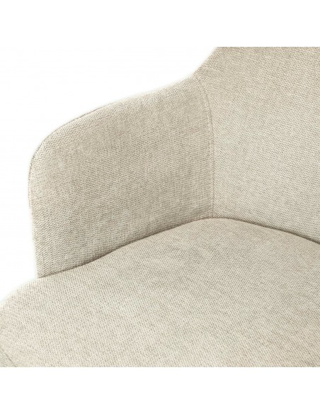 Silla con brazos ABIGAIL, tejido STREET y patas acero beige