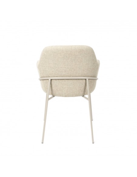 Silla con brazos ABIGAIL, tejido STREET y patas acero beige