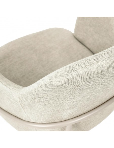 Silla con brazos ABIGAIL, tejido STREET y patas acero beige