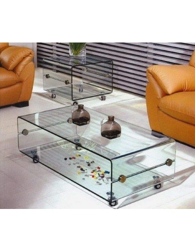 Mesa TV Bubble 120x60, vidro, rodas