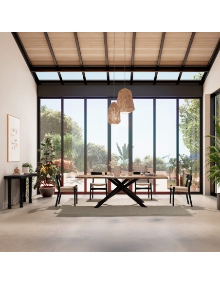 Consola recibidor INAYA 130 cm Negra de Madera Mango