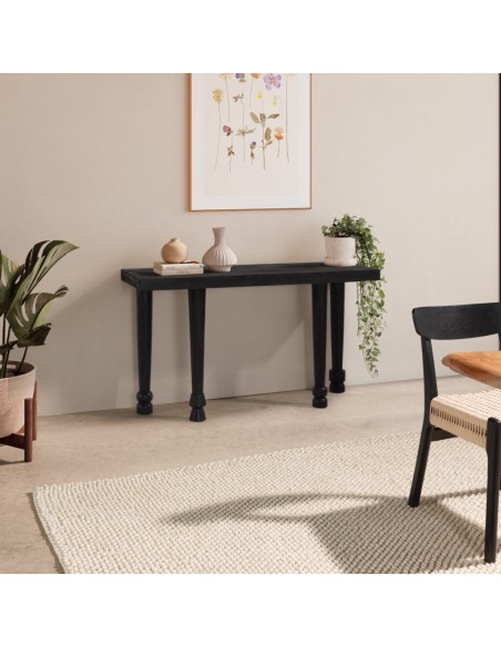 Consola recibidor INAYA 130 cm Negra de Madera Mango