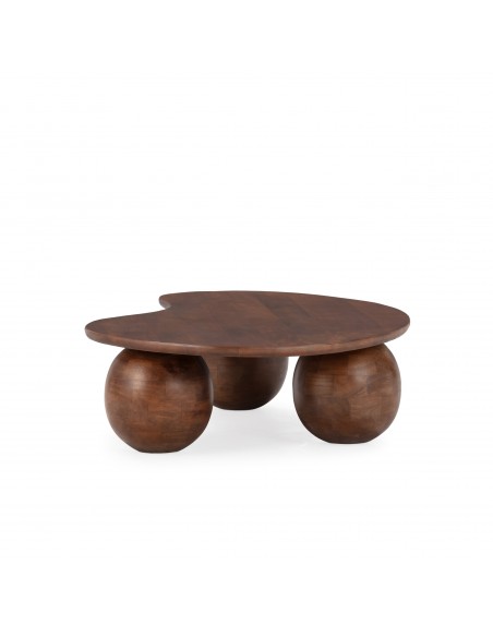 Mesa centro ALISHA com formato orgânico, 107 x 80, madeira de mangueira.