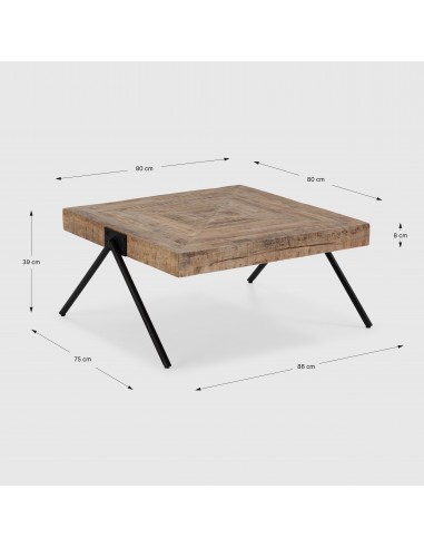 MESA DE CENTRO INDRA 80 X 86, MADEIRA DE MANGA...