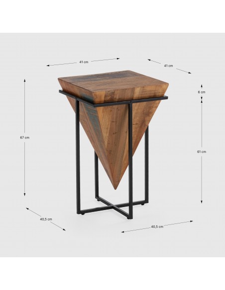 MESA DE RINCON AVATAR 68 x 42, MADERA natural y METAL.