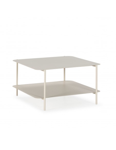 Mesa de centro minimalista BEATRIX 73 x 70 em metal creme