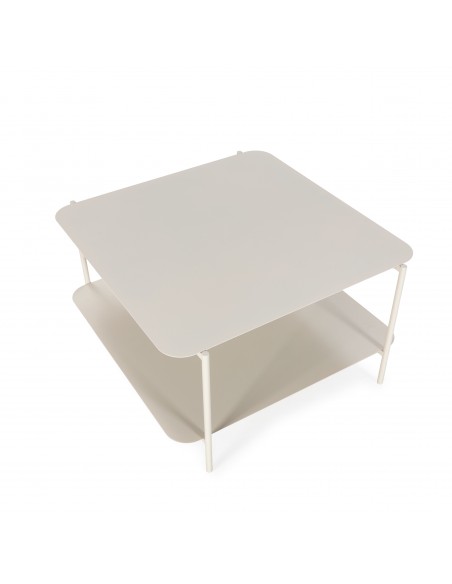 Mesa de centro minimalista BEATRIX 73 x 70 em metal creme