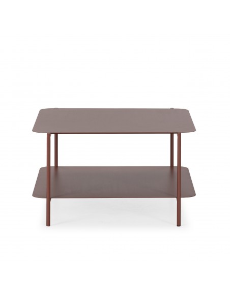 Mesa de centro minimalista BEATRIX 73 x 70 em metal terracota