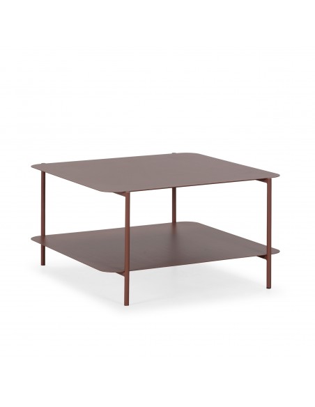 Mesa de centro minimalista BEATRIX 73 x 70 em metal terracota