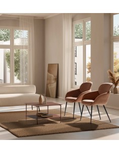 Mesa Centro minimalista 73 x 70 BEATRIX de Metal terracota 2