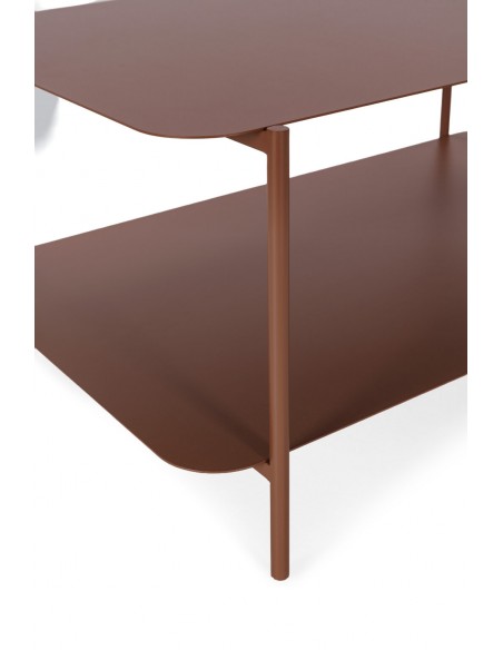 Mesa de centro minimalista BEATRIX 73 x 70 em metal terracota