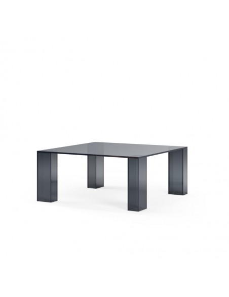 Mesa de Centro cuadrada de cristal minimalista 80 x 80 VERENA en Gris Azulado