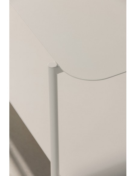 Mesa de Centro minimalista BEATRIX 90x40 em metal creme