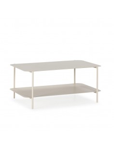 Mesa de Centro minimalista BEATRIX 90x40 em metal creme