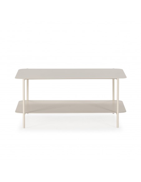 Mesa de Centro minimalista BEATRIX 90x40 em metal creme