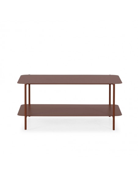 Mesa Centro minimalista rectangular 90 x 40 BEATRIX de Metal Terracota