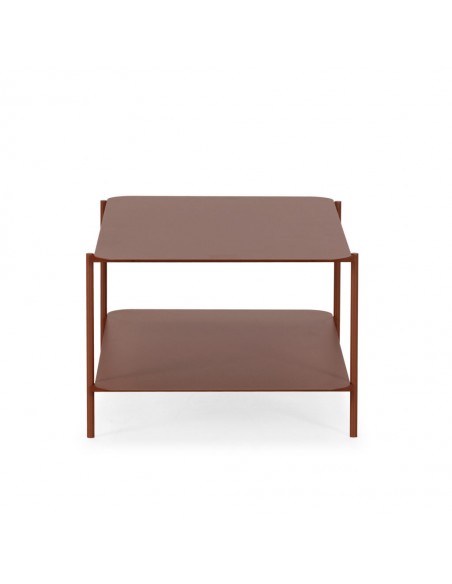 Mesa Centro minimalista rectangular 90 x 40 BEATRIX de Metal Terracota