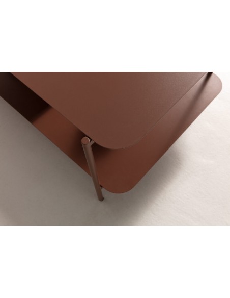 Mesa Centro minimalista rectangular 90 x 40 BEATRIX de Metal Terracota