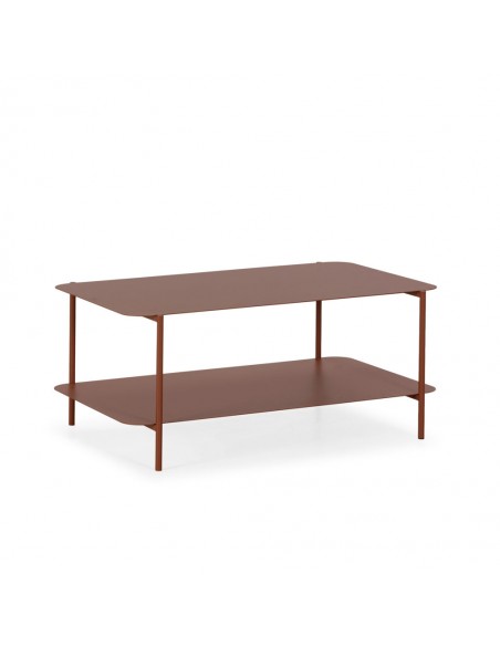Mesa Centro minimalista rectangular 90 x 40 BEATRIX de Metal Terracota