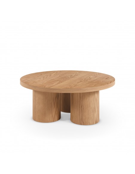 Mesa Centro Redonda de design ARANCHA 100, MDF Carvalho