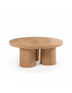 Mesa Centro Redonda de design ARANCHA 100, MDF Carvalho