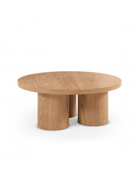 Mesa Centro Redonda de design ARANCHA 100, MDF Carvalho