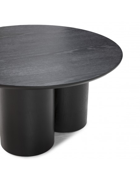 Mesa Centro Redonda LUA 80 Chapa Roble negro