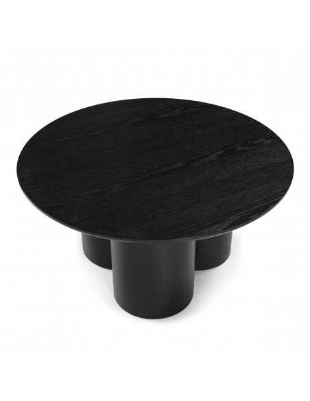 Mesa de Centro Redonda LUA 80 Folheado a Carvalho preto