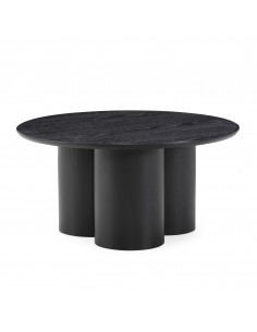 Mesa de Centro Redonda LUA 80 Folheado a Carvalho preto
