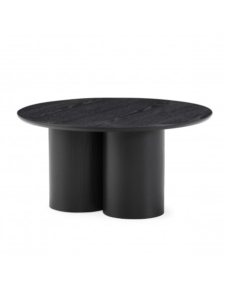 Mesa de Centro Redonda LUA 80 Folheado a Carvalho preto