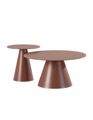 Set 2 Mesas de Centro Redondas VIDA terracota...