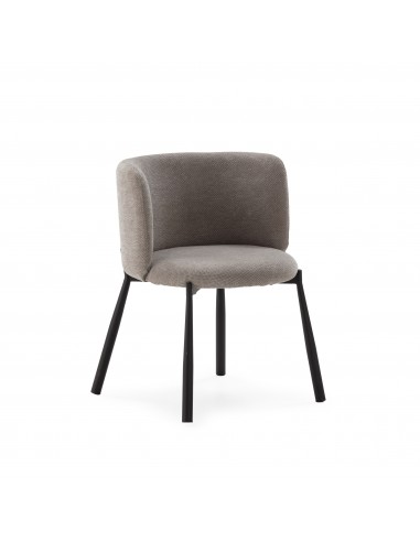 Poltrona GINNY estofada em tecido com pés de...