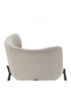 Poltrona GINNY estofada em tecido com pés de metal preto 2