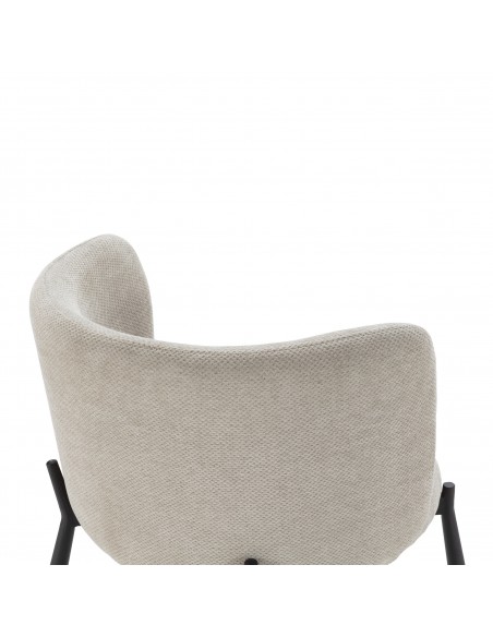 Butaca GINNY Tapizada en Tela con Patas de Metal en negro