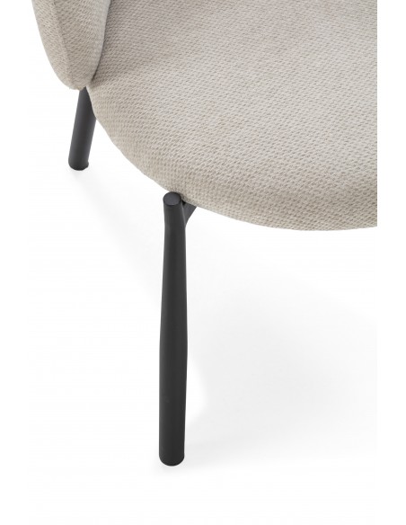 Butaca GINNY Tapizada en Tela con Patas de Metal en negro